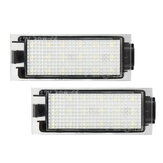 Par de luces de matrícula LED blancas de 12V para Renault Twingo Clio Megane Lagane