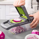 Cortador de verduras multifunción con cuchilla de acero, mandolina y rallador de frutas para la cocina. Accesorios de cocina