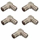 5pcs 90 Degree Right Angled TV Aerial Cable Connector Male Coax Plug to Female Socket