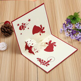 Tarjeta de felicitación 3D pop-up Merry Christmas en la mesa Regalo de tarjeta postal de papel DIY