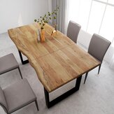 Mesa de jantar em madeira maciça de acácia, de 180*90*76CM. Resistente, durável e com estilo industrial rural para sala de estar e jantar