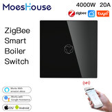 Moes ZigBe Smart Boiler Switch Water Heater Smart Tuya APP Remote Control Alexa Google Voice Control Glass Panel Hub Required