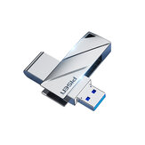 Pisen USB3.0 Flash Drive Rotação 360° Transmissão de Dados de Alta Velocidade Resistência à Água Resistência ao Calor 32G/64G/128G/256G Memória Portátil em Liga de Zinco U Disk