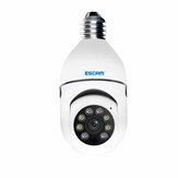 Kamera ESCAM PT208 E27 1080P WIFI z funkcją śledzenia humanoidów i dwukierunkową transmisją audio, inteligentne podwójne światło nocne z funkcją wizji nocnej.
