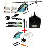 Oferta limitada Eachine E160 V2 6CH Dual Sin escobillas Sistema 3D6G Flybarless RC Helicóptero RTF 4 Baterías Versión con paquete de accesorios gratis