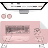مجموعة AtailorBird Mouse Pad 5 قطع من PU Leather Desk Pad & Ergonomic Memory Foam Keyboard Wrist Pad & Mouse Wrist Rest للكمبيوتر المحمول المكتب الدراسة عبر الإنترنت بما في ذلك 2 حامل أكواب من الجلد والفلين