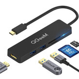 QGEEM 5-in-1 USB C HUB Docking station Adapter Splitter Met 4K HDMI HD Display / USB 2.0 / USB 3.0 / Geheugenkaartlezers