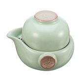 إبريق شاي صيني مصنوع يدويًا للسفر عبوة الشاي الفخارية Ra Kiln Kung Fu مجموعة الشاي كوب تي شجرة