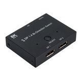 Cabledeconn DisplayPort 8K DP 1.4 Switch Bi-Direction 8K @ 30Hz 4K @ 120Hz Splitter Converter voor meerdere bronnen en displays.