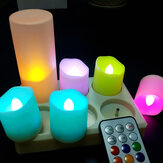 6Pcs RGB LED Flameless Candle Lights with 12-Key Remote Battery Operated Tea Light Flickering Birthday Holiday Decor Lights