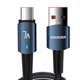 ESSAGER 7A USB-A'dan Tip-C Kablo QC VOOC IQOO SCP AFC Hızlı Şarj Veri Aktarımı Bakır Çekirdekli Hat 0.5M / 1M / 2M / 3M Uzun Huawei P50, Xiaomi Mi12, OPPO Reno9, HonorX40 GT için