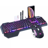 K618 104 клавиш USB проводная многофункциональная RGB подсвечиваемая игровая клавиатура и комплект игровой мыши с разрешением 2400DPI LED