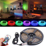 Kit de iluminação LED para TV com faixa de luz RGB 5050 à prova d'água, controle remoto de 17 teclas e alimentação USB DC5V