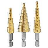 Set di 3 punte elicoidali con rivestimento di titanio HSS a canne esagonali da 1/4 pollice di Drillpro 3-12/4-12/4-20 mm