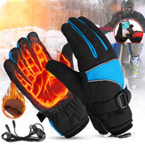 12V冬の暖かい電気加熱手袋タッチスクリーンUSB充電バイク防水手袋スキーウインドプルーフ手袋