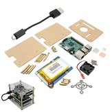 5 In 1 Raspberry Pi 3 Model B + Lithium Battery Board + V35 Acrylic Box + Pi Fan + Heat Sink Kit