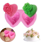 W kształcie serca Rose Silikonowe Formy Do Pieczenia Ciasto Kremówka Mold DIY Czekoladowe Handmade Soap Mold Pieczenia Narzędzia