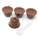 5Pcs Set Reusable Coffee Capsule Cup Coffee Filter for Dolce Gusto Machine Plastic Spoon