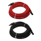 Black/Red 10M 12AWG Solar Panel Extension Cable Wire With MC4Connector
