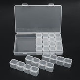 Caja de almacenamiento de plástico transparente con 28 compartimentos para herramientas de pintura de diamantes bordados, organizador de joyas, contenedor de arte de uñas y cuentas