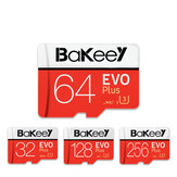 Bakeey BK-TF4 EVO+ Bellek TF Flash Kart SDHC 16G/32G SDXC 64GB 128GB Class10 Hafıza Kartı C10 UHS-I TF/SD Kartları Kart Adaptörlü Akıllı Telefon Tablet Anahtarı Hoparlör Drone Araba DVR GPS Kamera