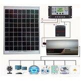 12V/24V DIY napelemes rendszer készlet LCD Soalr töltővezérlővel 18V 20W napelemmel, 800W-os napenergia-inverterrel, napelemes energiatermelő készlettel