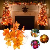 Luce per feste a forma di foglie autunnali da 1,65 m con 10 luci a LED alimentate a batteria per ambienti interni durante il Natale