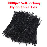 1000pcs 4*200mm Self-locking Nylon Plastic Zip Trim Wrap Network Cable Loop Ties Wire