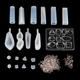 129 peças de molde de resina para moldagem de joias Pingente Fazendo Silicone Molde para artesanato faça você mesmo