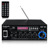 Sunbuck AV-660BT 2000W Bluetooth 5.0 Audio Eindversterker EQ Stereo AMP Car Home 2CH AUX USB FM Radio