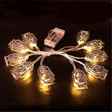 Батарейный Серебряный Фанус Лампион 10 светодиодная гирлянда на праздничный свет для исламского праздника Эйд Рамазан