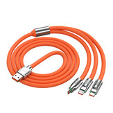 Cable USB-A de 120W a iP/Type-C/Micro USB para carga rápida y transmisión de datos. Núcleo de cobre estañado de 1 metro de largo para iPhone 11 12 13 14 14 Pro, Huawei Mate 50, Samsung Galaxy S23, Oppo Ren9, Redmi K60