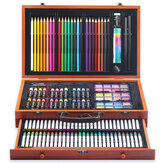 Conjunto de 142 lápis de pintura Cores múltiplas Lápis de desenho em madeira Lápis de cor Lápis de cor para iniciantes Conjunto de material de escritório
