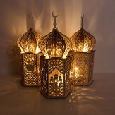 Исламский праздник Рамадан Мубарак декоративный деревянный золотой светодиодный фонарь из липы ночной свет