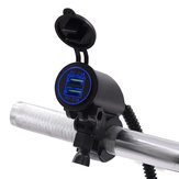 Cargador USB dual LED de 28 mm, 5V, 4.2A, fuente de alimentación de toma de corriente impermeable para motocicletas, bicicletas, automóviles y barcos de 12-24V