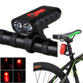 XANES DL13 1800LM 2L2 4400mAh Rechargeable Battery Bike Light LTL01 2 Lasers Bike Taillight Set