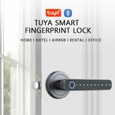 Inteligentny zamek drzwiowy Tuya Smart Door Bluetooth z dynamicznym hasłem, odblokowanie przez aplikację z użyciem odcisku palca i klucza, ochrona przed kradzieżą dla domu.