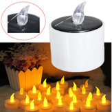 Solar powered LED batteria candela decorazioni matrimonio romantico calda luce tè bianco