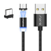 RAXFLY Tipo C Cable de teléfono de carga trenzado magnético LED 1 m para Oneplus5t 6 Mi A1 Huawei Mate 10 Pro S9  