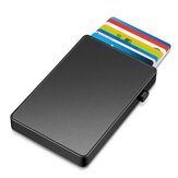 Nouveau porte-cartes en métal en alliage d'aluminium ultra fin avec design à sortie rapide pour cartes, protège contre le vol d'identité (RFID) et contient également des compartiments pour les billets