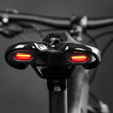 Sillín de bicicleta de carretera MTB con luz trasera de advertencia, carga USB, cojín suave y transpirable de PU, para ciclismo de montaña y carreras