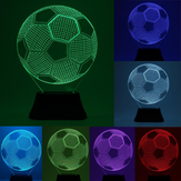 3D Bulbing Football Soccer Night 7 Multicolor Changement LED Lampe de table de bureau 