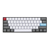 مجموعة 61 مفتاحًا بيضاء ورمادية ذات ملف تعريف OEM ومفاتيح PBT سميكة ذات تخطيط ANSI لوحة المفاتيح الميكانيكية 60%