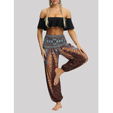 Women High Waist Vintage National Style Loose Yoga Harem Pants