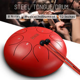 HLURU 12 Inch 8 Notes Steel Tongue Percussion Drums Handpan Instrument with Drum Mallets and Bags