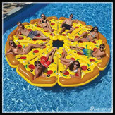 Water Fun Sports Beach Toy Inflatable Float Pizza Riding Swimming Ring Buoyancy Board PVC For Kids Adult