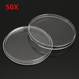 50Pcs cápsulas de poliestireno transparente con sujetadores de moneda Caso ajustable para moneda de 19 a 39 mm