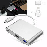 3 в 1 USB Type-C до HD Мультимедийный интерфейс Многопортовый адаптер для зарядки Адаптер HUB USB 3.1 для Macbook
