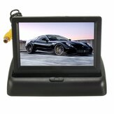 Kit de câmera de ré sem fio por infravermelho para carro com monitor LCD dobrável de 4,3 polegadas