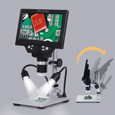 Ψηφιακό μικροσκόπιο G1200D 12MP 7 ιντσών Μεγάλη έγχρωμη οθόνη LCD Μεγάλη βάση 1-1200X Continuous with Light